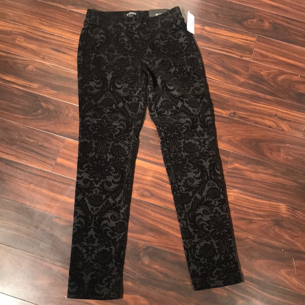 Black Flocked Ponte Leggings